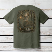 Whitetail Country Deer Comfort Colors T-Shirt | Moss | Back Porch Apparel