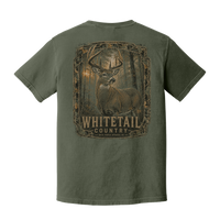 Whitetail Country Deer Comfort Colors T-Shirt | Moss | Back Porch Apparel