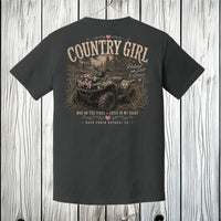 Country Girl ATV Comfort Colors T-Shirt – Raised on Dirt & Grace Southern Graphic Tee by Back Porch Apparel