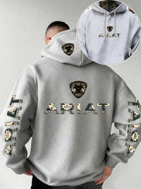 Ariat Letter Print Hooded Sweatshirt – Western Style Graphic Pullover, Rugged Outdoor Country Hoodie, Unisex Casual Apparel