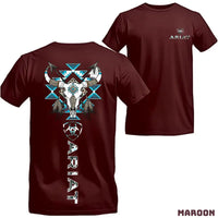 Ariat Western Tribal Bull Skull T-Shirt – Turquoise Accents, Soft Cotton, Relaxed Fit Rodeo Style Tee for Cowboy Lovers