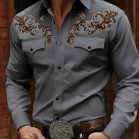 Mens Summer Short-Sleeve Striped Floral Shirt